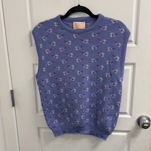 Vintage Pendleton 100% Virgin Wool Floral Sweater Vest Size Medium Grannycore
